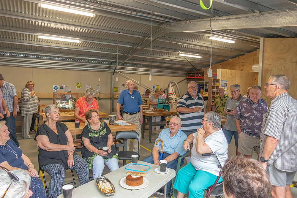 Time for a cuppa and a piece of cake at the Men's Shed Richmond