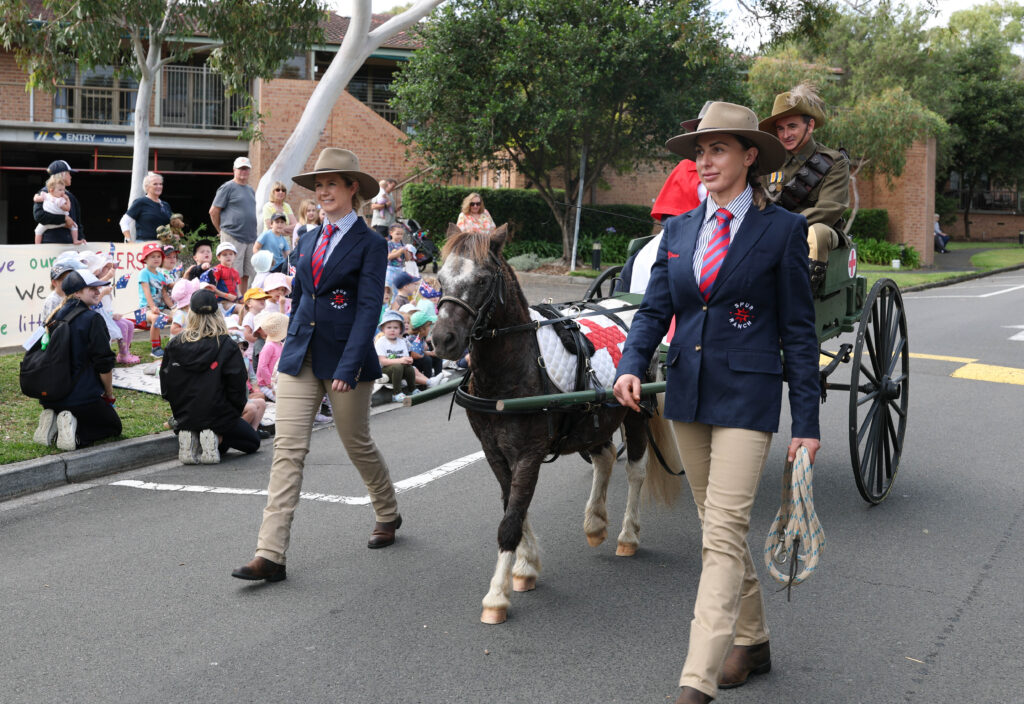 Spur Ranch attending Anzac Wednesday, April 2025, Narrabeen - Apache medical cart
